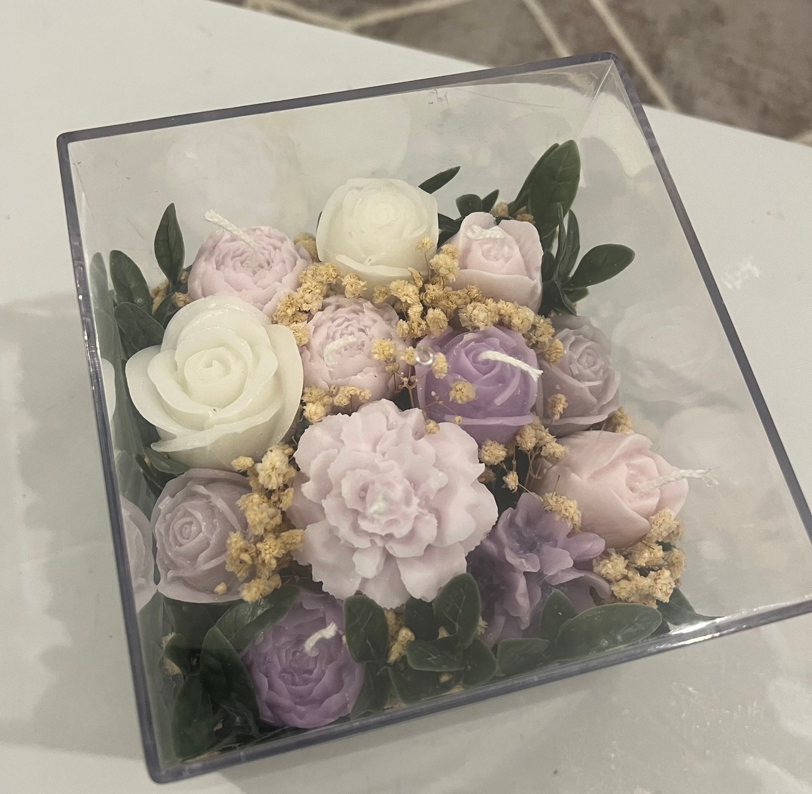 Medium Plexy box with flowers