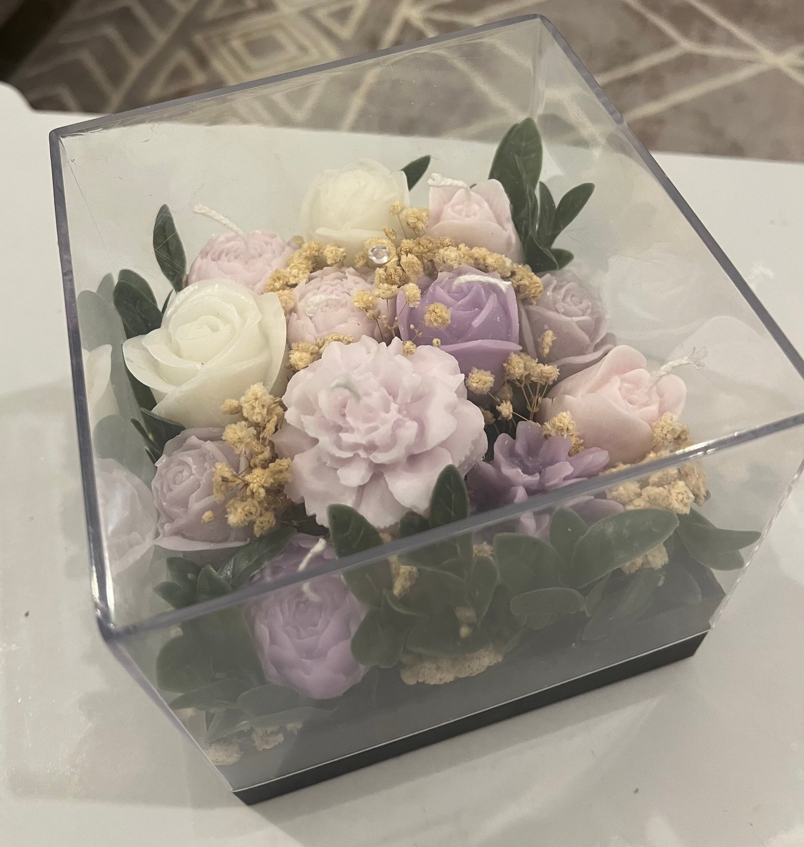 Medium Plexy box with flowers